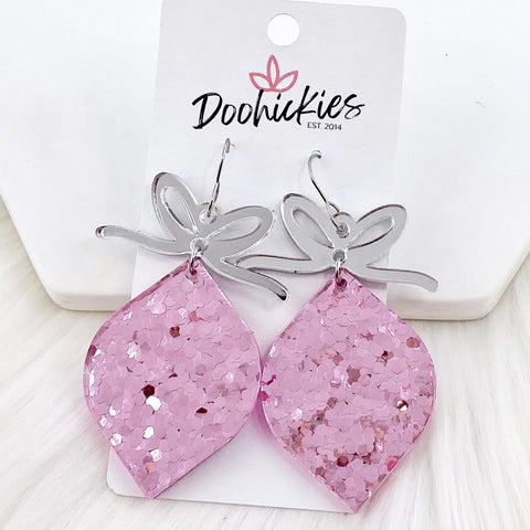 2.5" Pink Confetti Ornament -Christmas Earrings