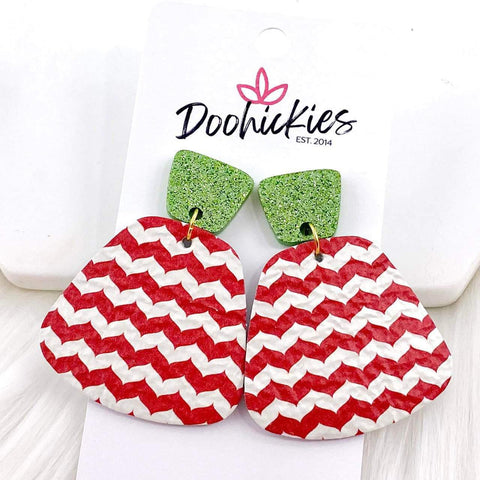 2" ZigZag Jasmines -Christmas Earrings