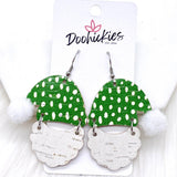 2" Doodle Dot Santas -Christmas Cork Earrings