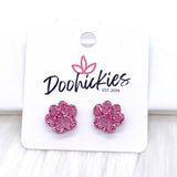13mm Pink Out Acrylic Paws & Claws -Sports Earrings