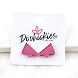 15mm Pink Out Acrylic School Spirit Megaphones - Breast Cancer Awareness Earrings