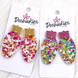 2" Confetti Lights -Christmas Acrylic Earrings