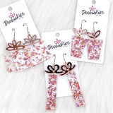Rose Gold Confetti Presents -Christmas Earrings
