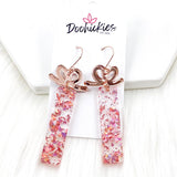 Rose Gold Confetti Presents -Christmas Earrings