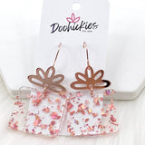 Rose Gold Confetti Presents -Christmas Earrings