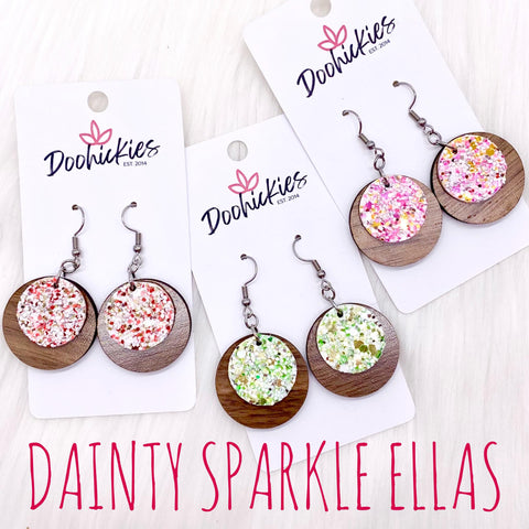1.25" Festive Sparkle Dainty Ella's -Christmas Earrings