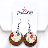 1.25" Vintage Christmas Ellas -Christmas Earrings