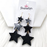 3.25" Lucky Star Waterfall Drops -New Years Acrylic Earrings