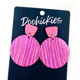 2" Shimmer Rain Piggy Dangles -Valentine's Leather Earrings