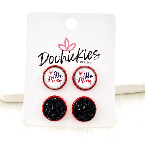 12mm Be Mine and Black in Red Settings