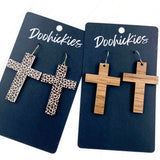 Cross Dangles -Acrylic & Wood Earrings