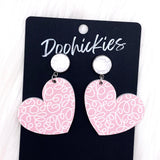 2" Scrolling Heart Dangles -Valentine Acrylics