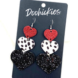 3.5" Mit it up Waterfall Hearts -Valentine's Earrings