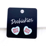 13mm Snarky Candy Heart Studs -Valentine's Earrings
