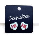13mm Candy Love Hearts Studs -Valentine Earrings