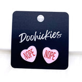 13mm Snarky Candy Heart Studs -Valentine's Earrings