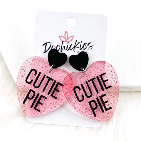 2" Cutie Pie Dangles -Valentine's Acrylic Earrings