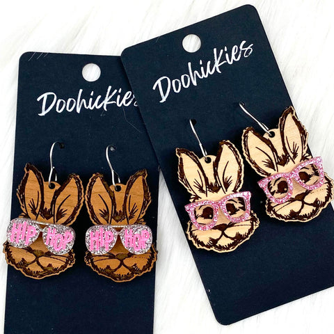 1.75" Cool Bunnies -Easter Earrings