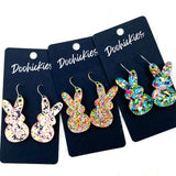 1.5" Confetti Marshmallow Bunnies -Easter Earrings