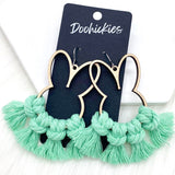 3" Pastel Bunny Macrame -Easter Statement Earrings