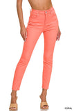 The Zoey Coral High-Rise Skinny Jeans