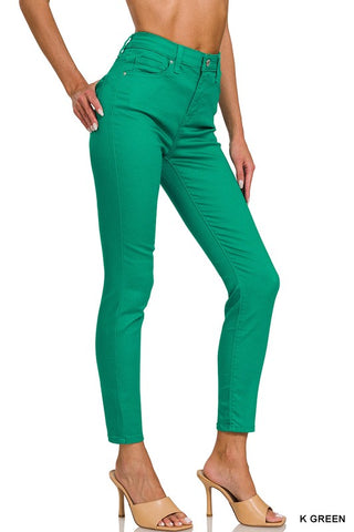 The Zoey Kelly Green High-Rise Skinny Jeans