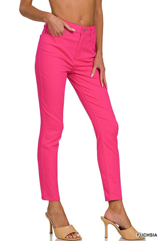 The Zoey Fuchsia High-Rise Skinny Jeans