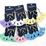 3" Pastel Bunny Macrame -Easter Statement Earrings