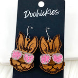 1.75" Cool Bunnies -Easter Earrings