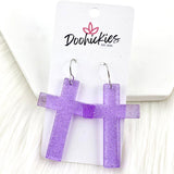 2.5" Pastel Shimmer Cross Dangles- Acrylic Earrings