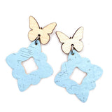 2.25" Butterfly Lacie Dangles -Spring Earrings
