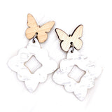 2.25" Butterfly Lacie Dangles -Spring Earrings