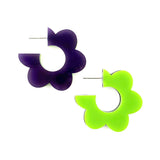 1.5" Solid Flip Flop Hoops -Spring Acrylic Earrings