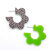 1.5" Leopard Flip Flop Hoops -Spring Acrylic Earrings