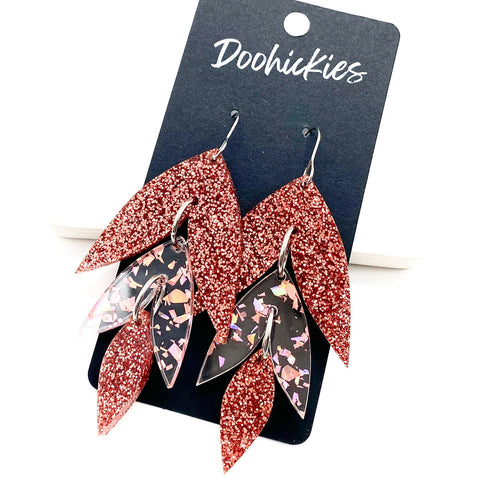 2.5" Rose Gold Flake Lilli Belle Acrylics -Spring Earrings