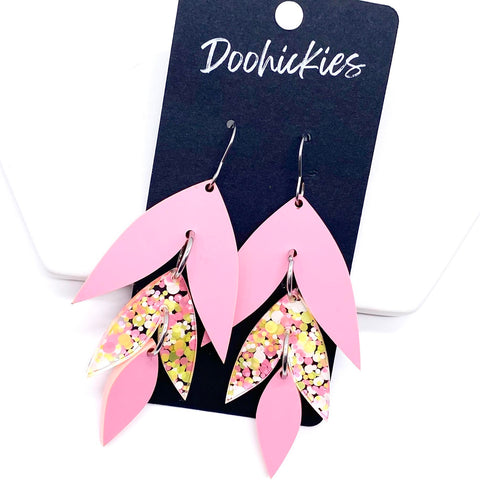 2.5" Pink & Yellow Confetti Lilli Belle Acrylics -Spring Earrings
