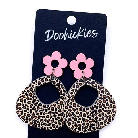 2" Springy Leopard Lil' Carmen Dangles -Spring Acrylic Earrings