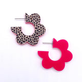 1.5" Leopard Flip Flop Hoops -Spring Acrylic Earrings