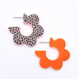 1.5" Leopard Flip Flop Hoops -Spring Acrylic Earrings