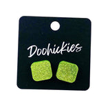 14mm Glitter Square Studs- Spring Acrylic Earrings