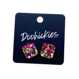 14mm Confetti Square Studs- Spring Acrylic Earrings