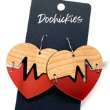 1.5" Heartbeat Dangle Earrings -Nurse Earrings