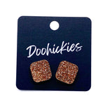 14mm Glitter Square Studs- Spring Acrylic Earrings