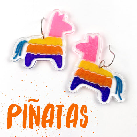 1.5" Colorful Colored Pinata Acrylics -Cinco de Mayo Earrings