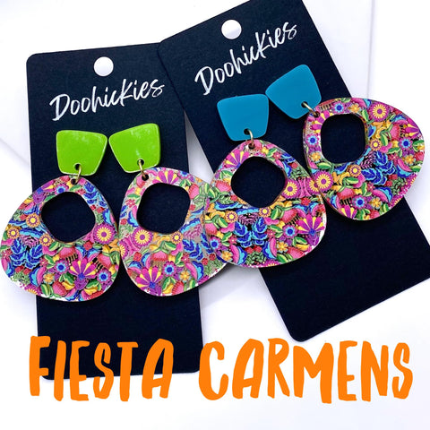 2" Fiesta Floral Lil' Carmen Dangles - Cinco de Mayo Acrylic Earrings