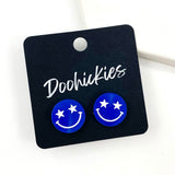 15mm Star Struck Smilies- Patriotic Earrings