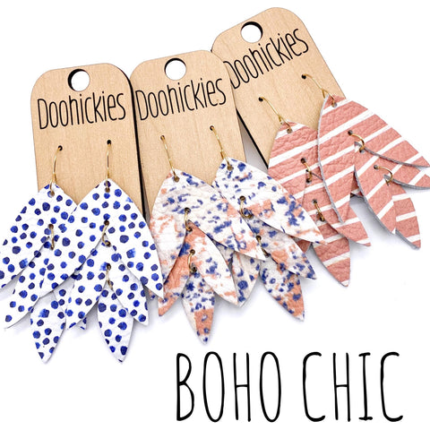 2.5" Boho Chic Lilli Belle Collection - Leather Earrings
