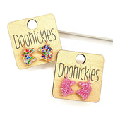 16mm Glittery Unicorn Studs - Acrylic Earrings