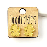 15mm Gingerbread Man Studs - Christmas Earrings