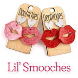 Lil' Sparkly Saffiano Smooches Dangles - Valentines Acrylic Earrings (Copy)